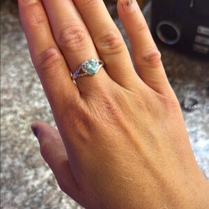 Elegant Silver and Blue Gemstone Ring